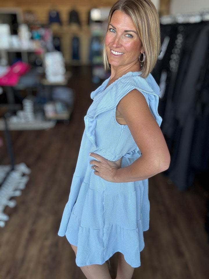 Ruffle Trim Tiered Dress