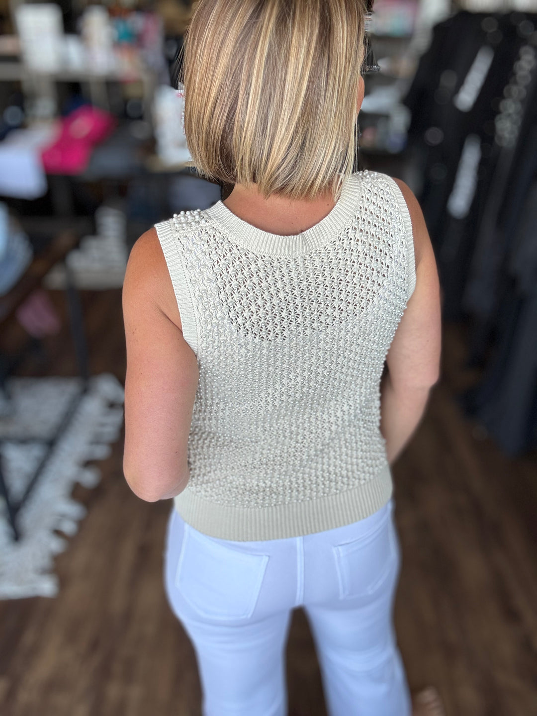 Polished Perfection Pearl Knit Vest