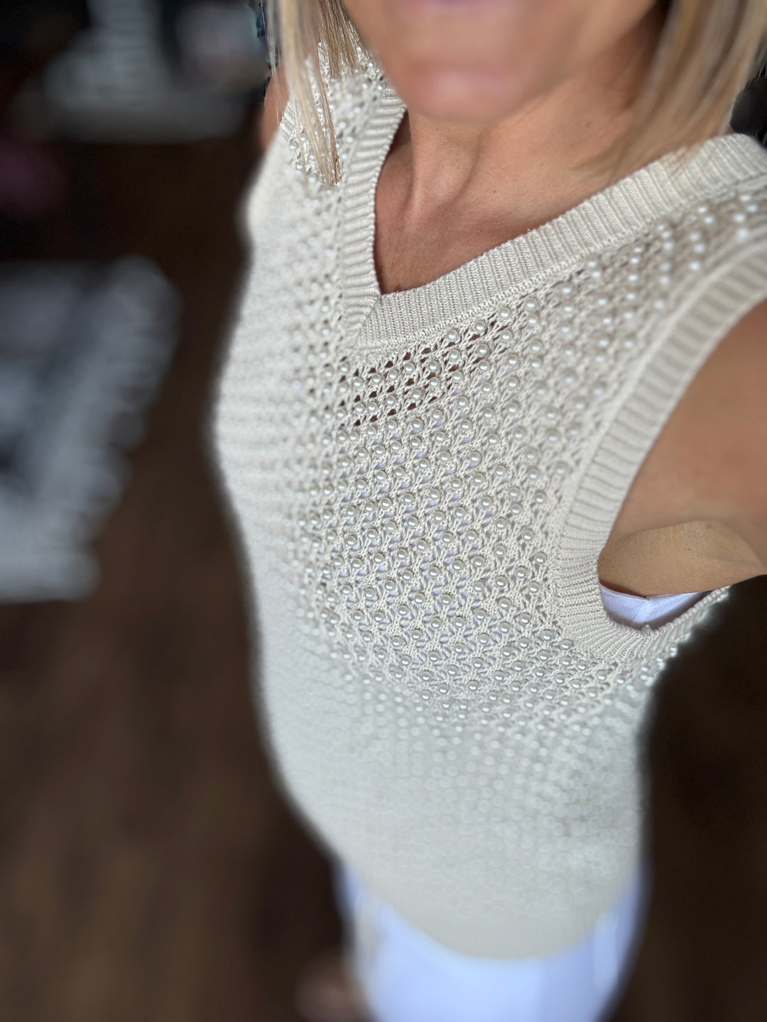 Polished Perfection Pearl Knit Vest