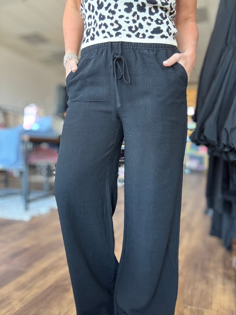 The Parker Linen Pants - Black