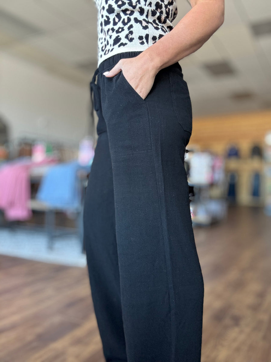 The Parker Linen Pants - Black