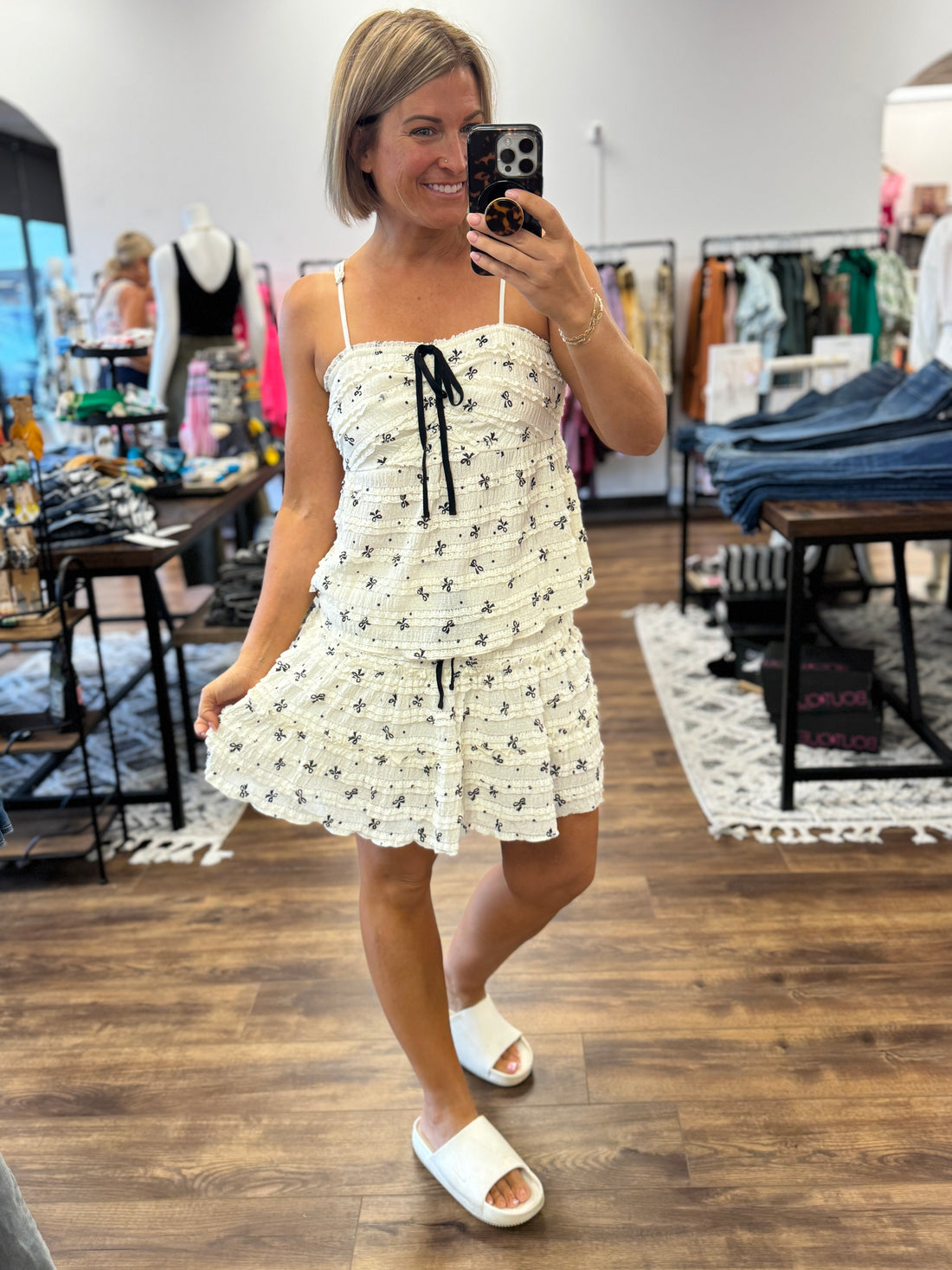 Frill Bow Skirt with Attached Shorts