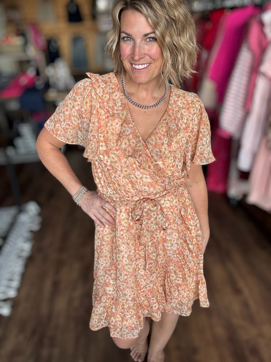 The Marigold Ruffle Wrap Dress