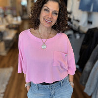 Oversized Pocket Tee - Pink