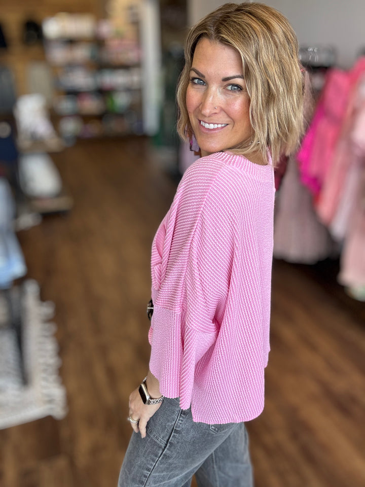 Oversized Pocket Tee - Pink