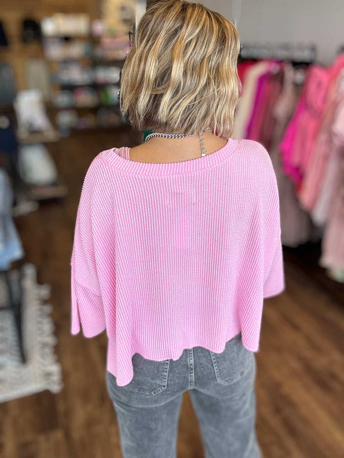 Oversized Pocket Tee - Pink