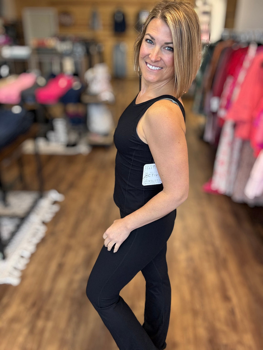 Ribbed Flare Lounge Leggings - Black