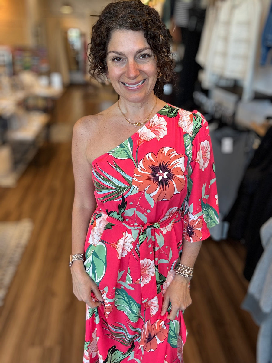 Party in Paradise One Shoulder Maxi Dress
