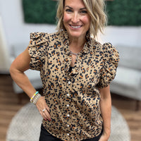 Leopard Ruffle Blouse
