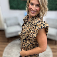Leopard Ruffle Blouse