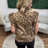 Leopard Ruffle Blouse