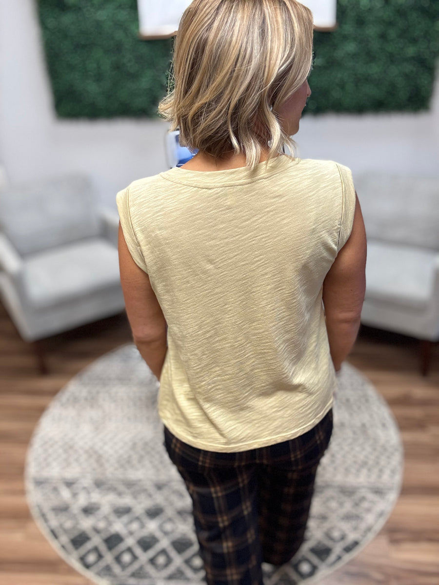 Liverpool - Sleeveless Woven top - Gold