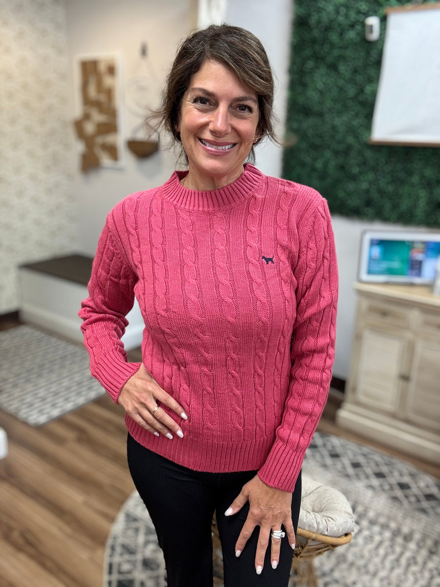 Emma Cable Knit Sweater - Salmon