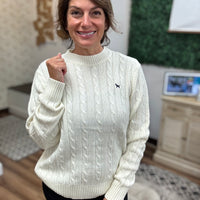 Emma Cable Knit Sweater - Ivory