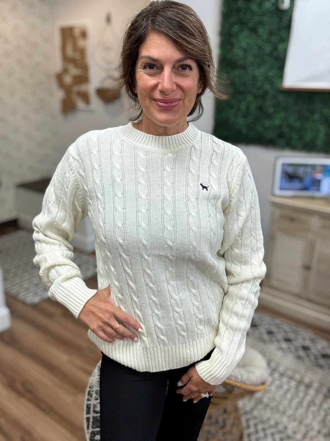 Emma Cable Knit Sweater - Ivory