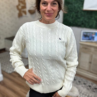Emma Cable Knit Sweater - Ivory