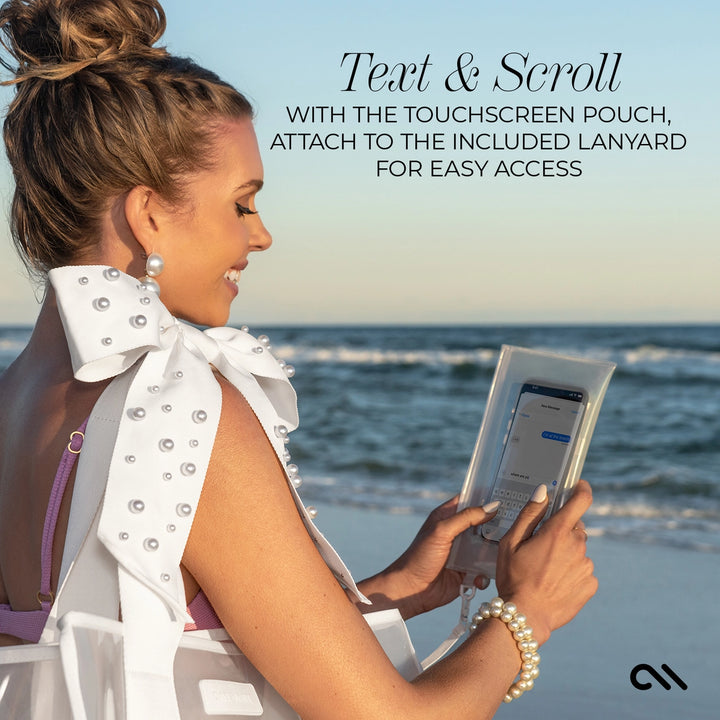 Special Edition Bow Beach Tote with Phone Pouch - Ivory