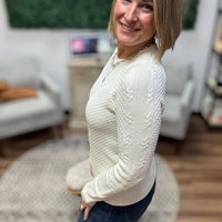 Liverpool - Long Sleeve Crew Neck Raglan Sweater - Cream