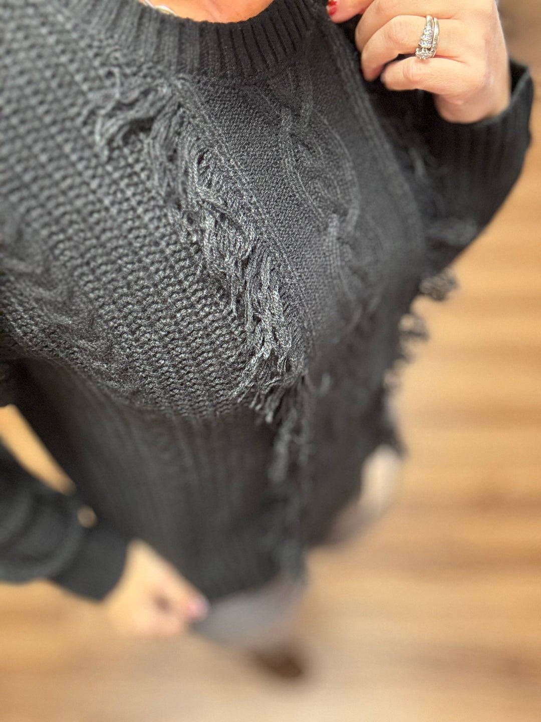 Liverpool - Long Sleeve Crew Neck Sweater With Fringe