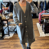 Desi Sweatshirt Cardigan - Gray