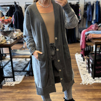 Desi Sweatshirt Cardigan - Gray