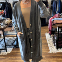 Desi Sweatshirt Cardigan - Gray