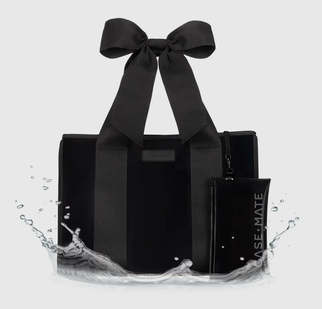 Case-Mate Special Edition Bow Beach Tote with Phone Pouch - Black