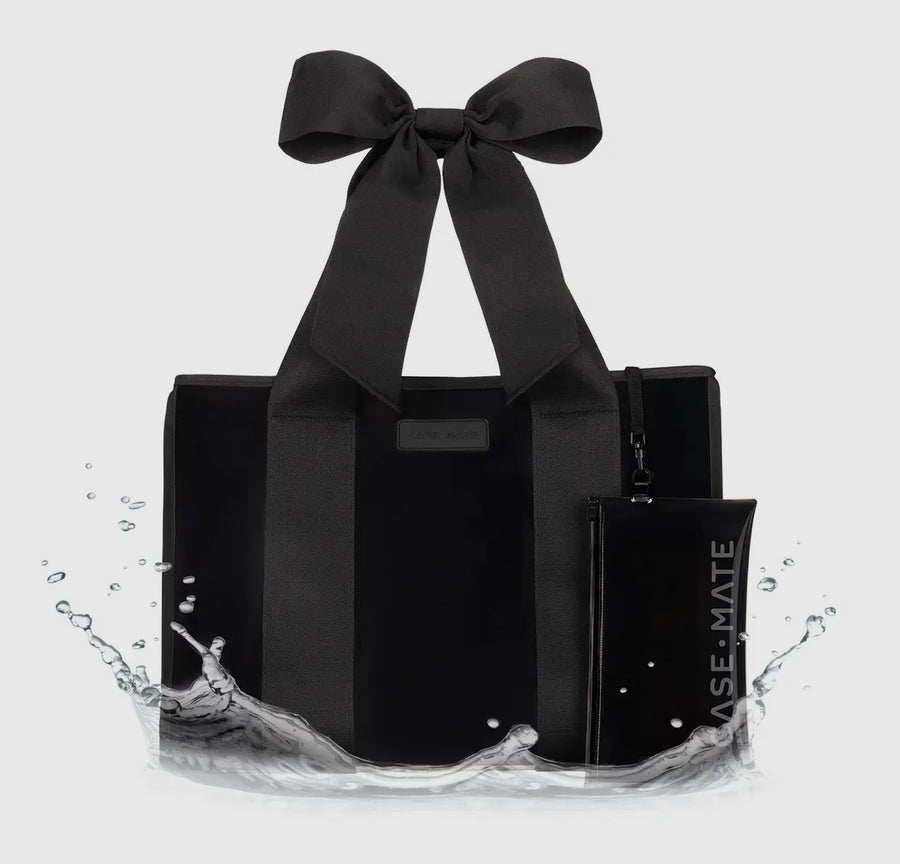 Case-Mate Special Edition Bow Beach Tote with Phone Pouch - Black