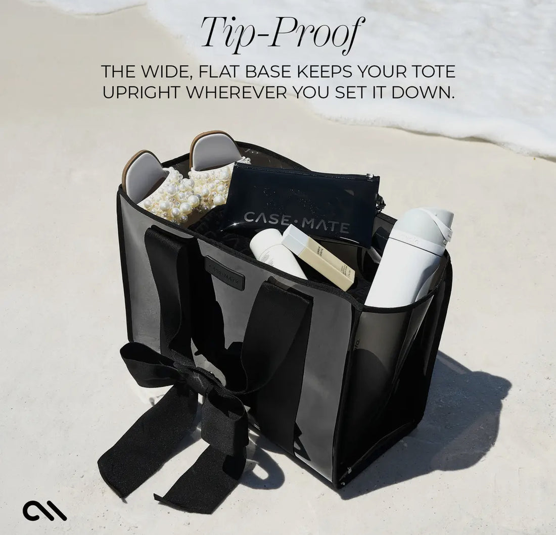 Case-Mate Special Edition Bow Beach Tote with Phone Pouch - Black