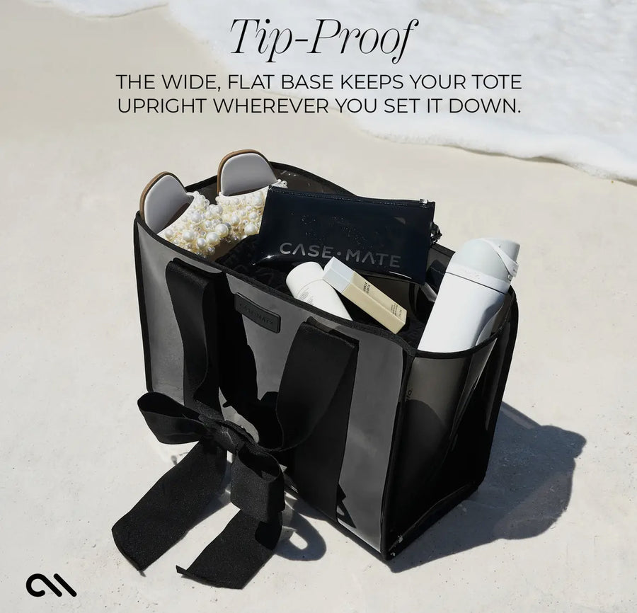 Case-Mate Special Edition Bow Beach Tote with Phone Pouch - Black