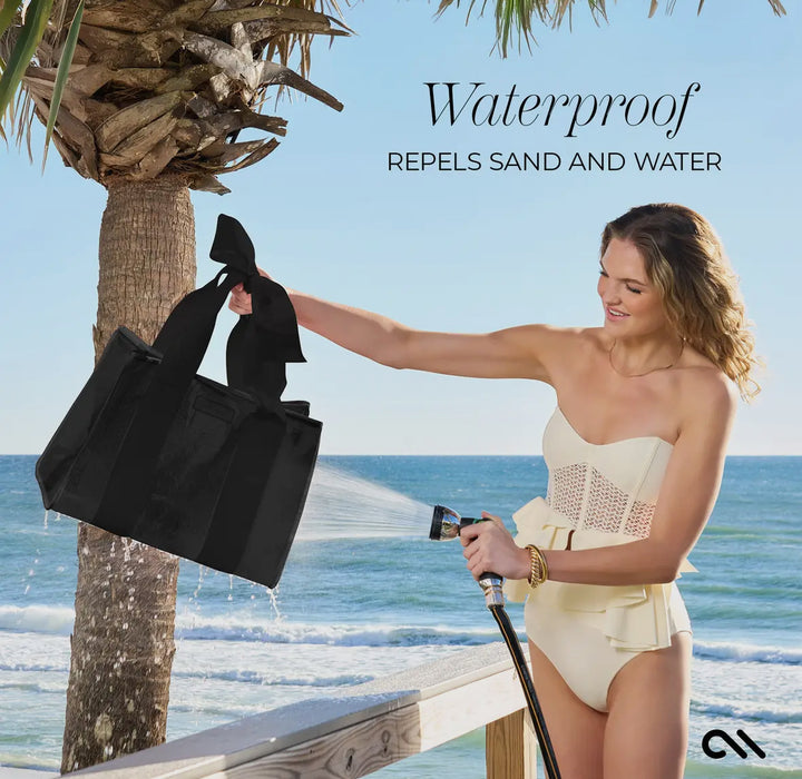 Case-Mate Special Edition Bow Beach Tote with Phone Pouch - Black