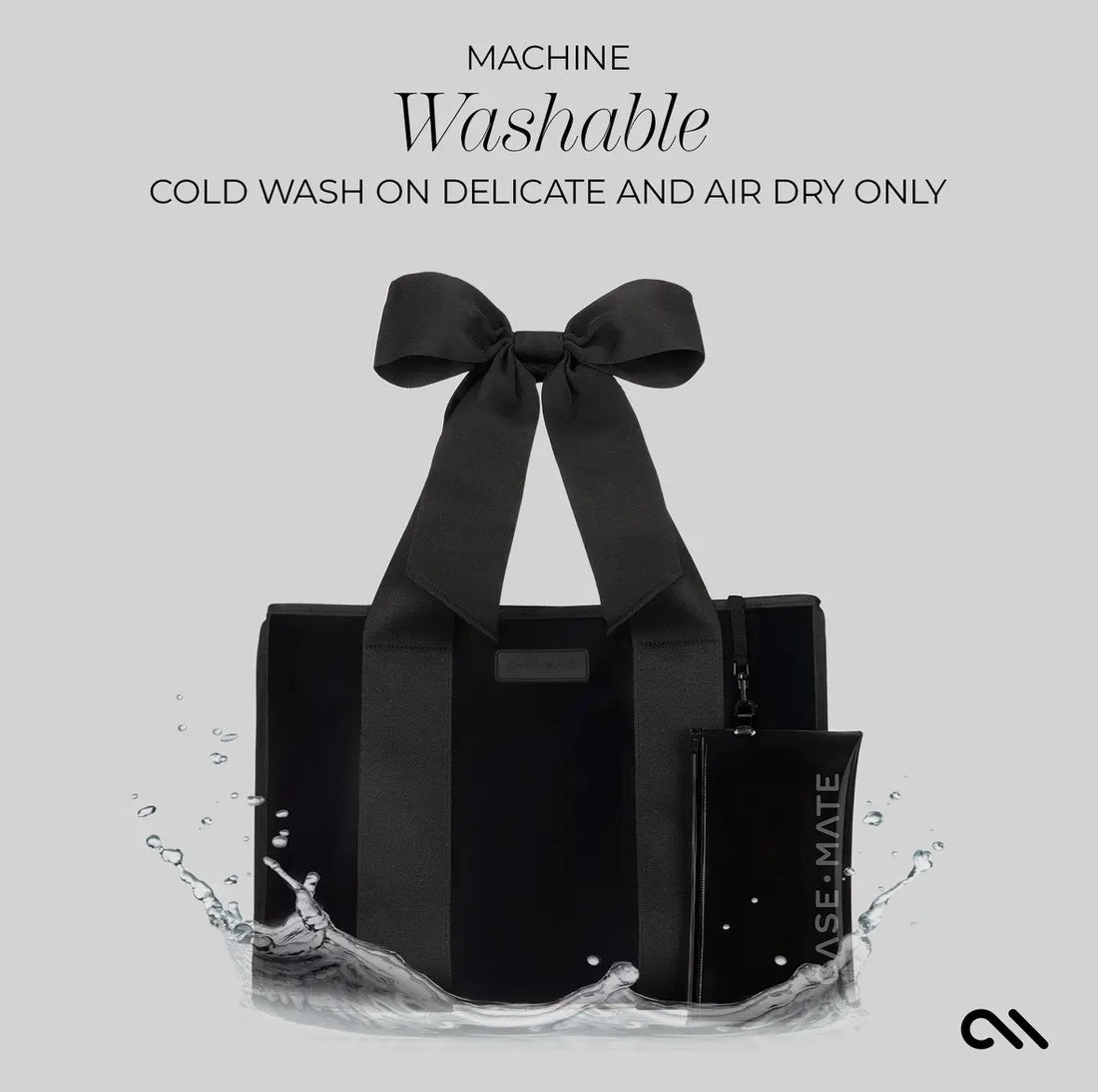 Case-Mate Special Edition Bow Beach Tote with Phone Pouch - Black