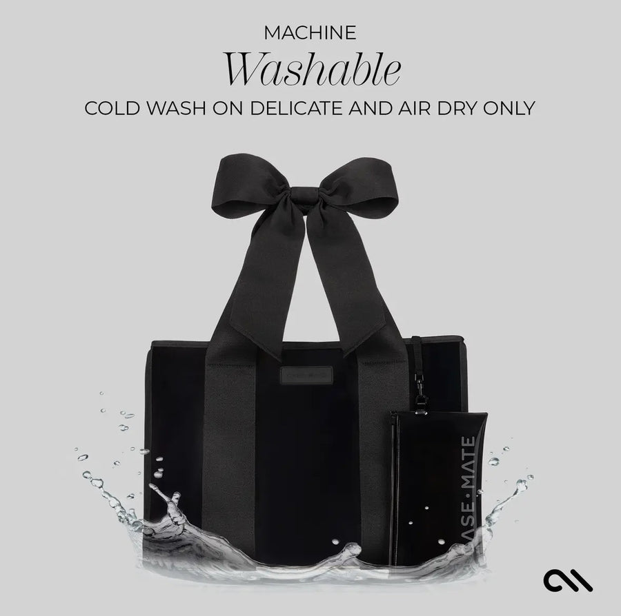 Case-Mate Special Edition Bow Beach Tote with Phone Pouch - Black