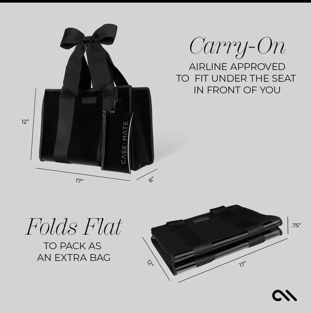 Case-Mate Special Edition Bow Beach Tote with Phone Pouch - Black