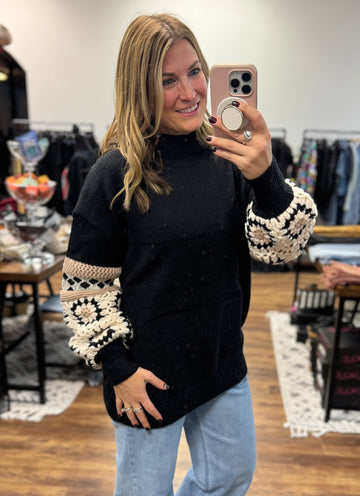 Crochet Sleeve Sweater