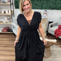 Midnight Flow Tie Waist Dress