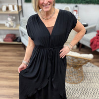 Midnight Flow Tie Waist Dress