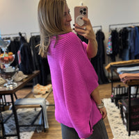 Meg Pullover Poncho - Magenta