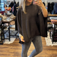 Meg Pullover Poncho - Espresso