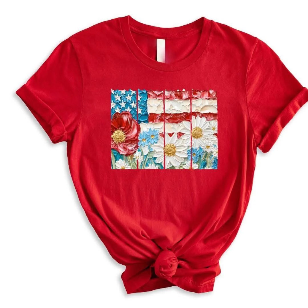 Americana Edit: Painted Flat and Flowers Graphic Tee {Special Order}