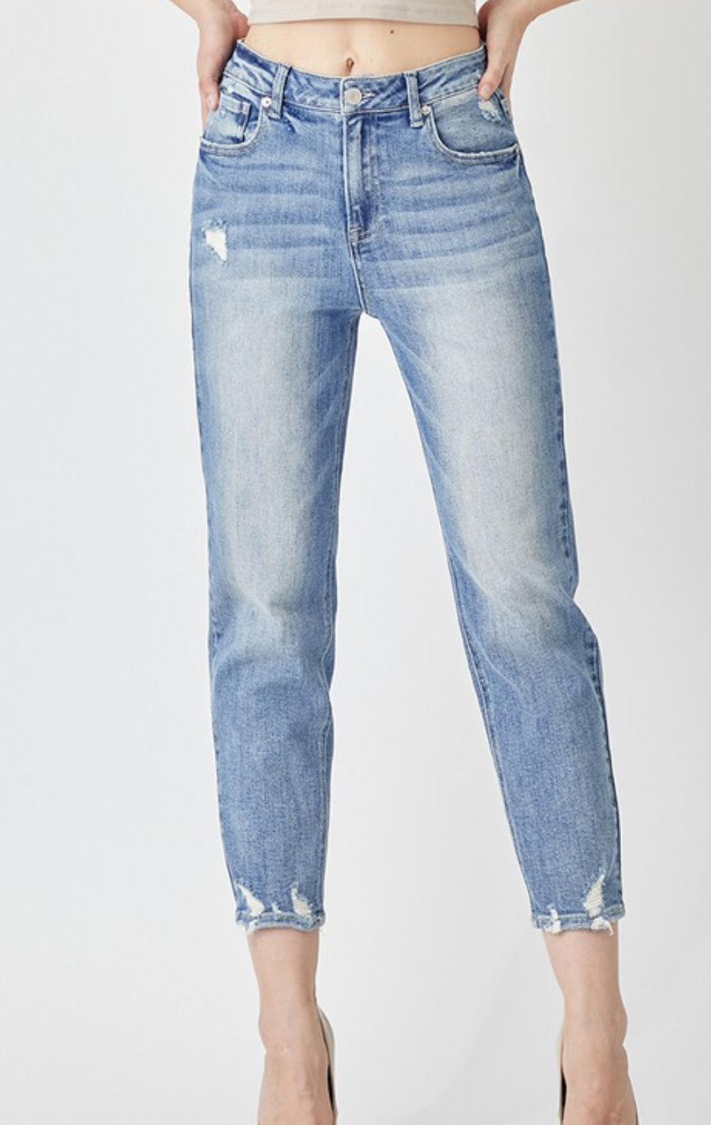 Risen - High Rise Slim Boyfriend Jeans