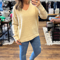 Classic V-Neck Sweater - Oatmeal