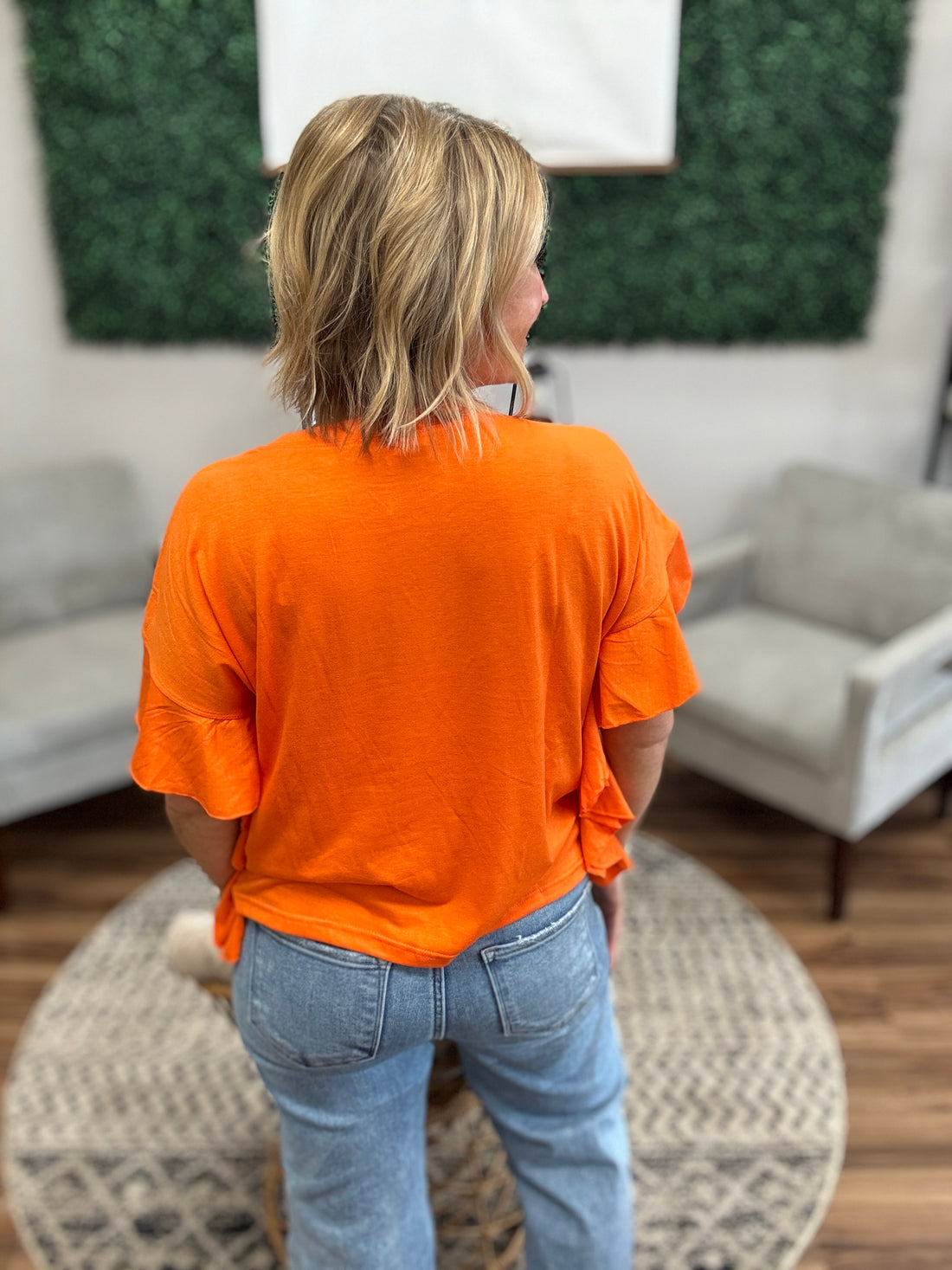 Sideline Sparkle Ruffle Top