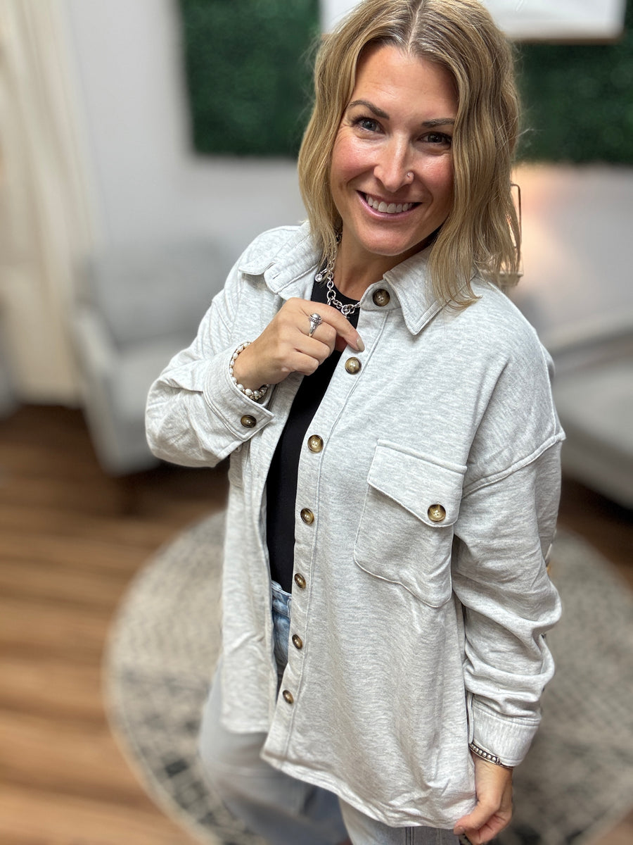 Micro-Fleece Button Front Shacket