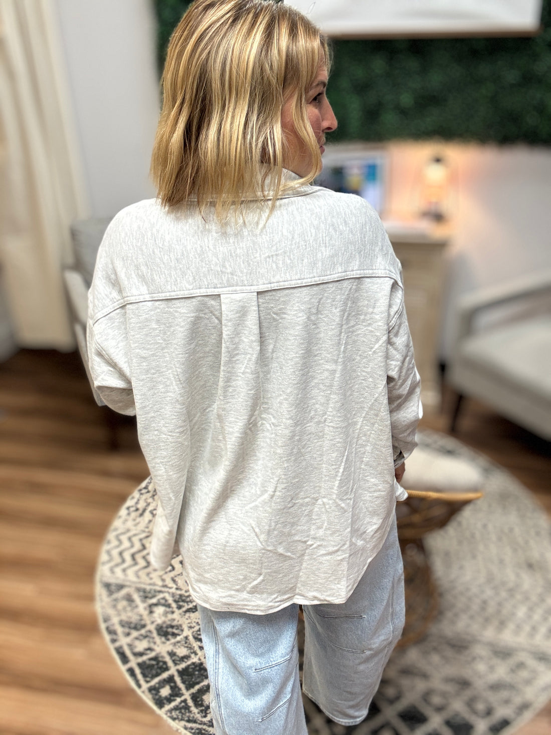 Micro-Fleece Button Front Shacket