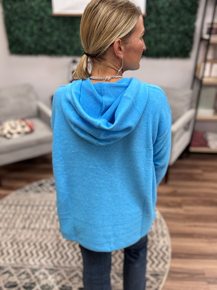 Brushed Melange Tunic Hoodie -  Deep Sky