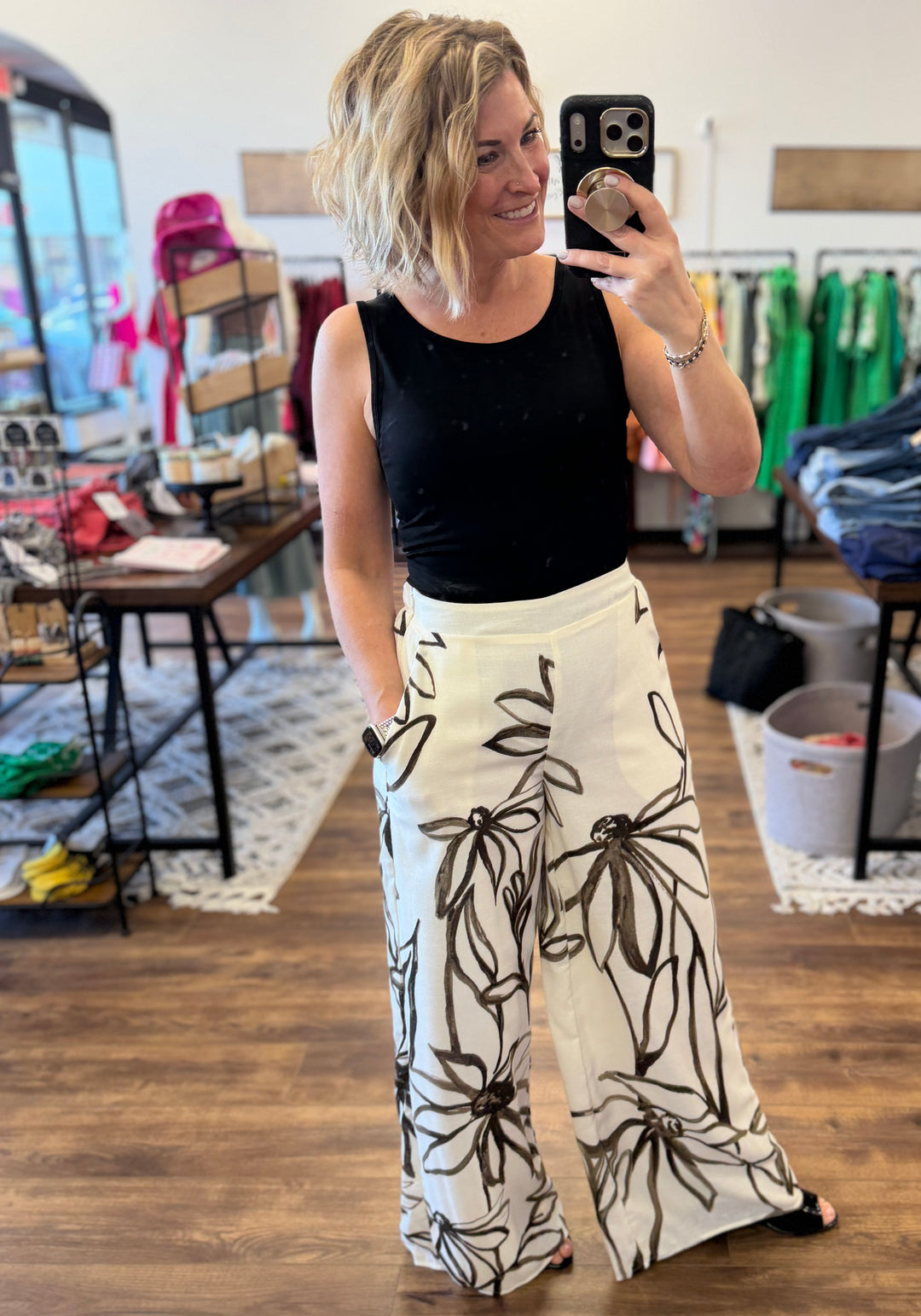 Coastal Bloom Wide Leg Pants