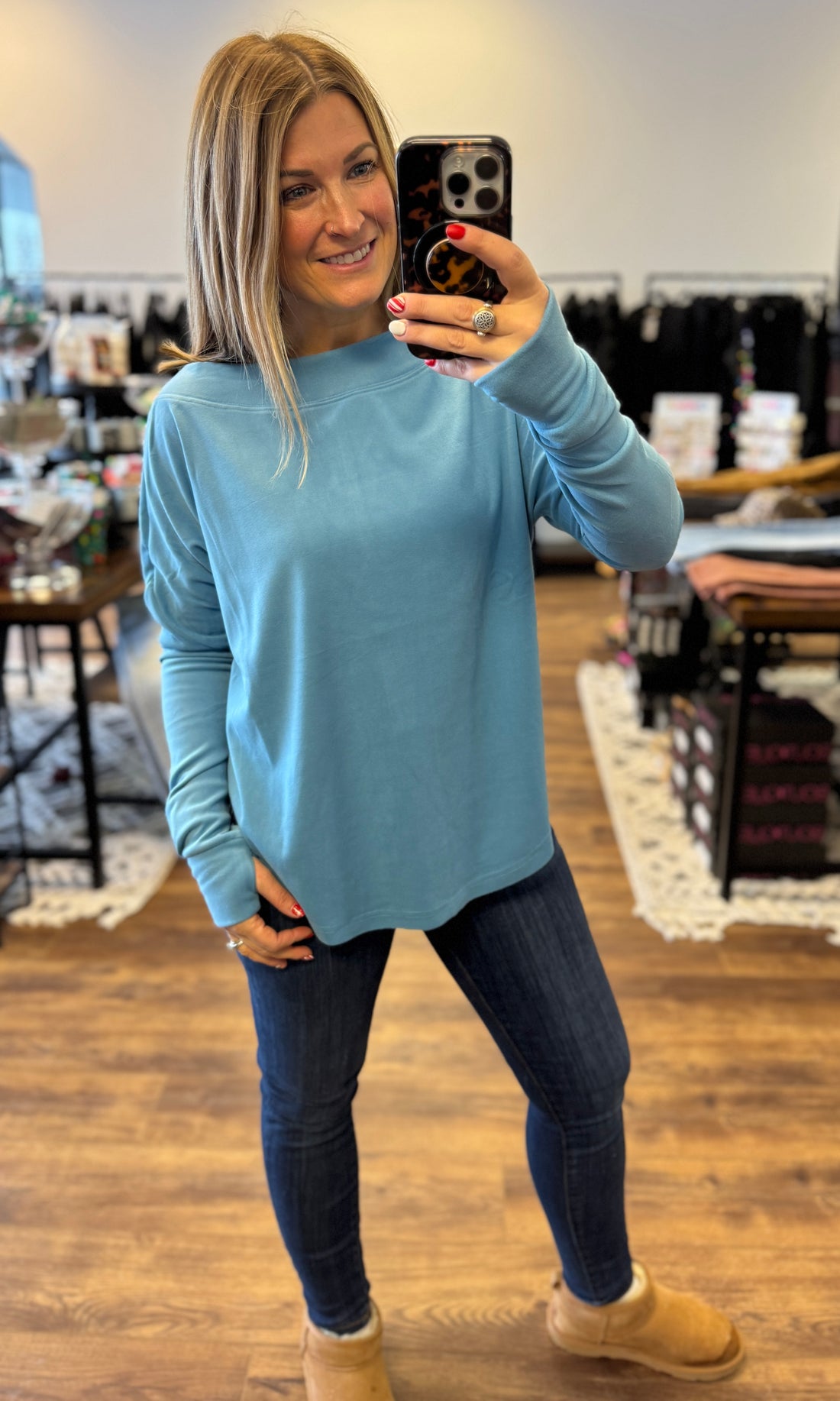 Zoey Athleisure Top - Blue