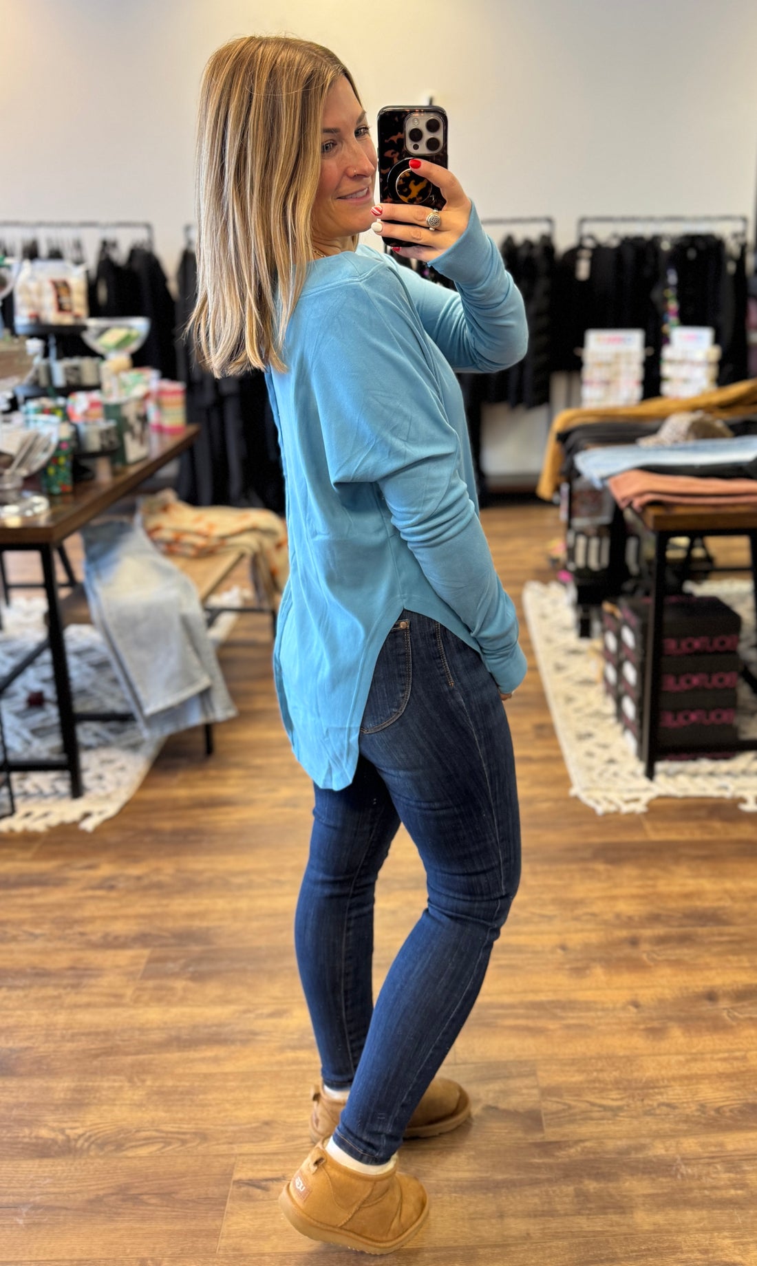 Zoey Athleisure Top - Blue