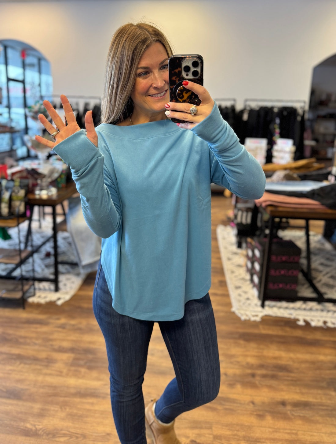 Zoey Athleisure Top - Blue